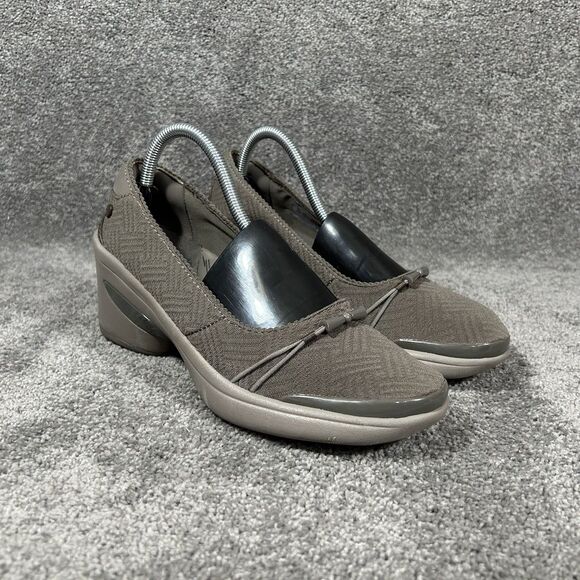 Bzees Electric Women’s Size 9 Taupe Wedge Slip On Knit Stretch Breathable Heels - Picture 1 of 11